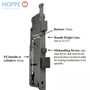 HOPPE Replacement for FUHR / Caradco 5-Point Multipoint Lock - 93 in. Active